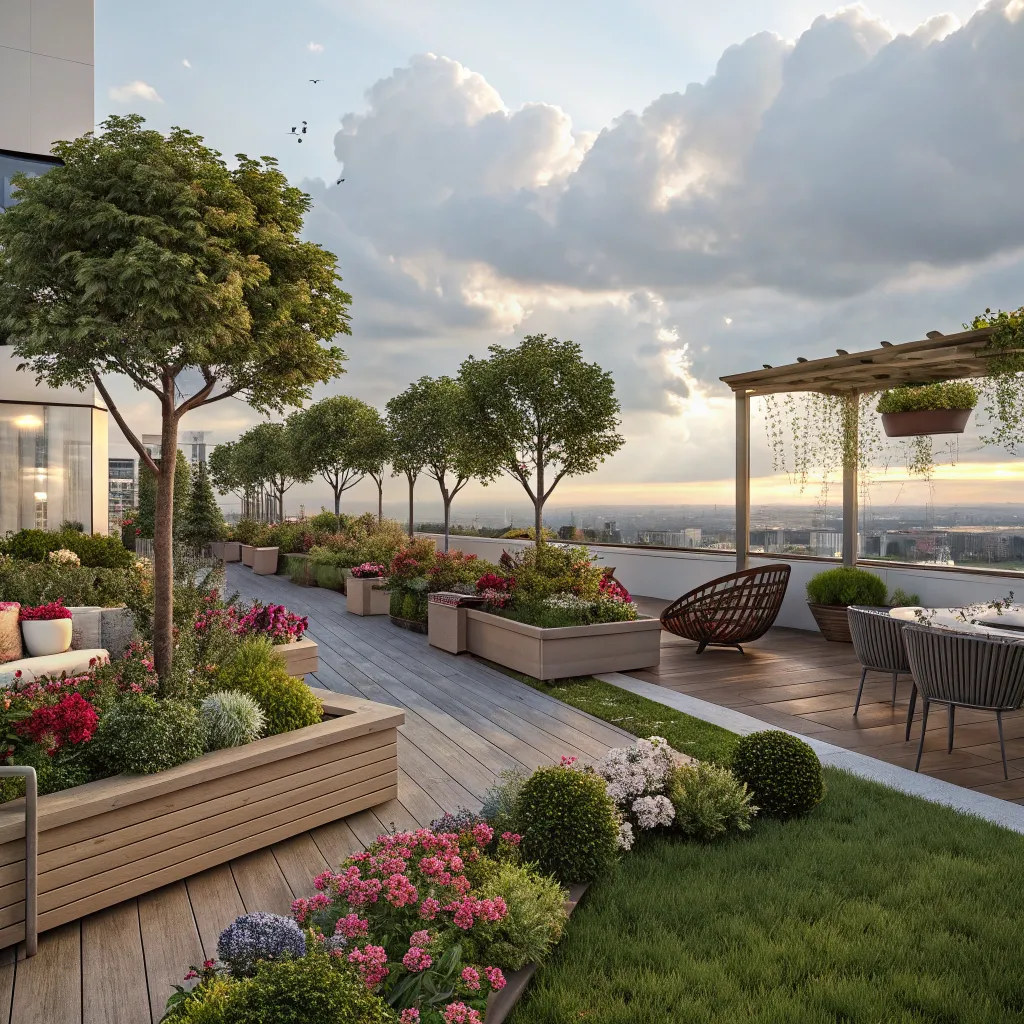 A beautifully designed rooftop garden